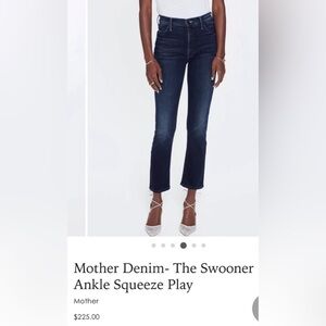 Like New!  Mother Denim The swooner ankle in squeeze play.  Size 26‎